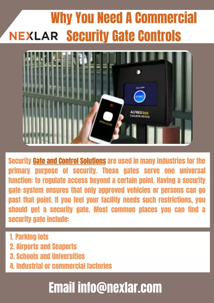 why you need a commercial security gate controls