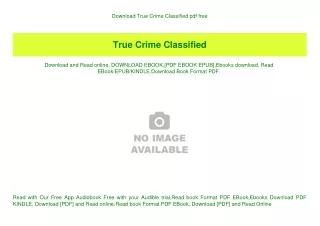 Download True Crime Classified pdf free