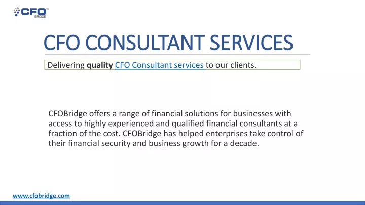 cfo consultant services