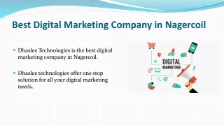 Best Digital Marketing Company in Nagercoil ppt