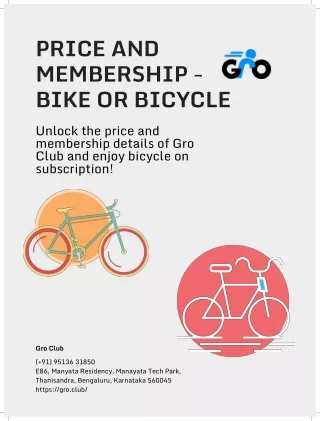 Price and membership - bike or bicycle