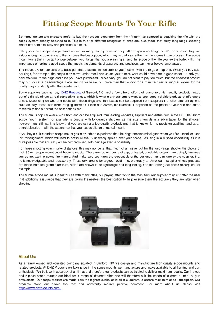 fitting scope mounts to your rifle