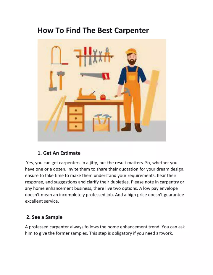 how to find the best carpenter