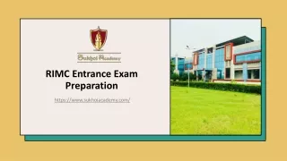 RIMC Entrance Exam Preparation