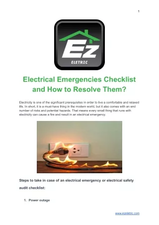 Electrical Emergencies Checklist and How to Resolve Them_