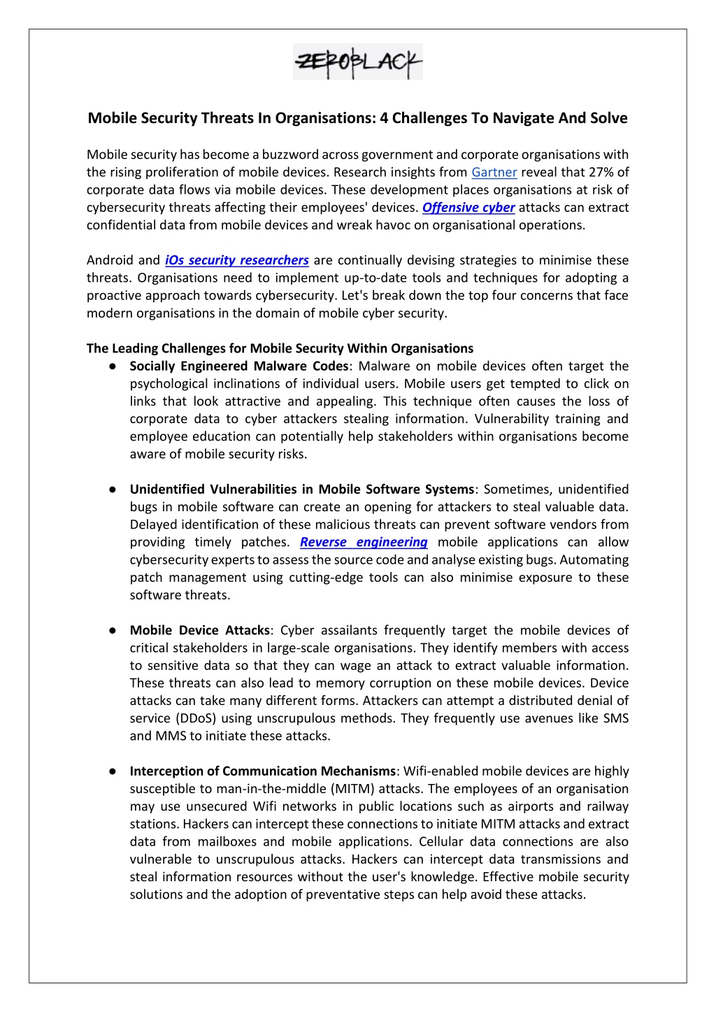 PPT - Mobile Security Threats In Organisations: 4 Challenges To ...