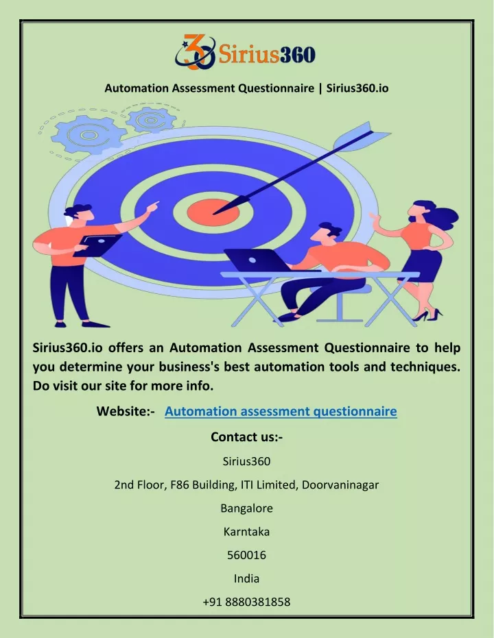 automation assessment questionnaire sirius360 io