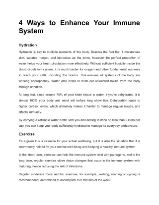4 Ways to Enhance Your Immune System