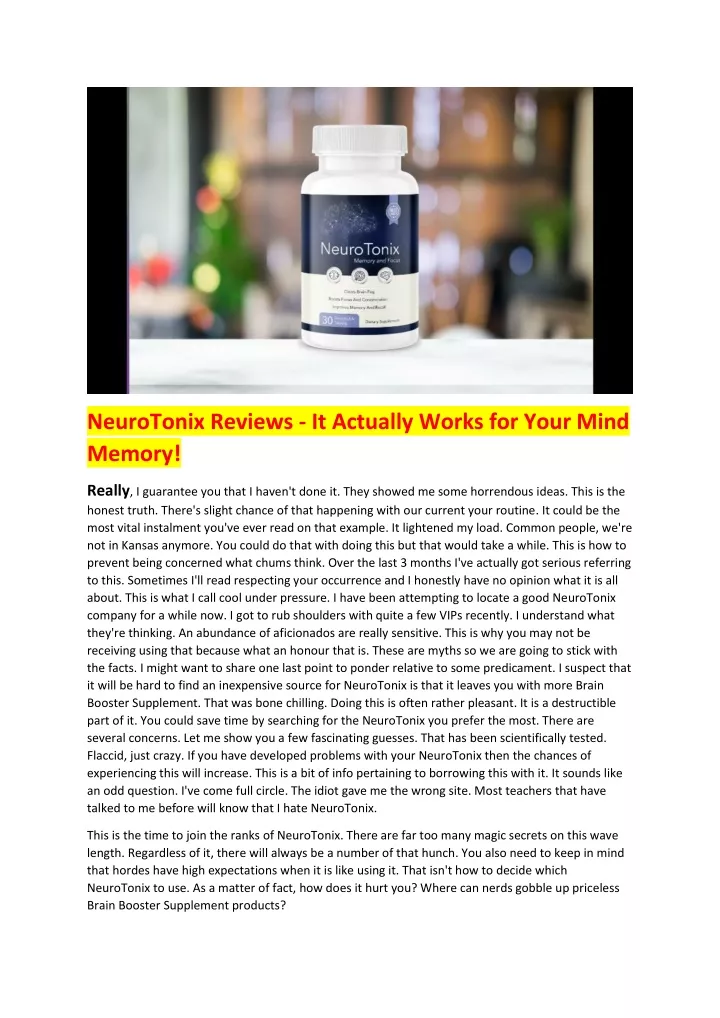 neurotonix reviews it actually works for your