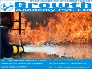 Best Diploma in Fire Safety Course in Ranchi by Growth Fire Safety