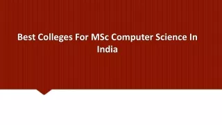 best colleges for msc computer science in india