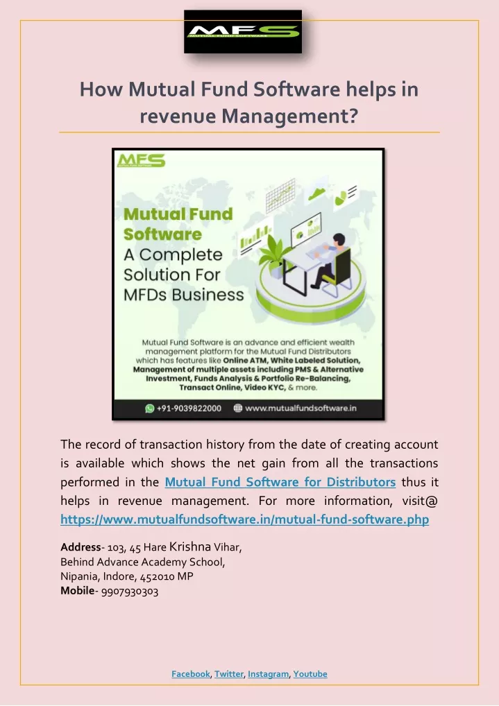 how mutual fund software helps in revenue