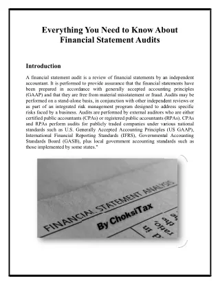 Everything You Need to Know About Financial Statement Audits