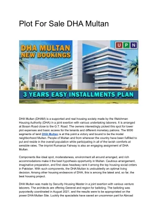 plot for sale dha multan