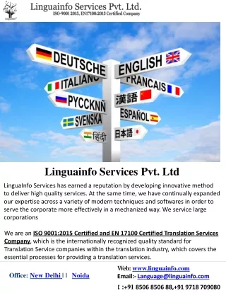 Translation Company In Delhi NCR, India Worldwide