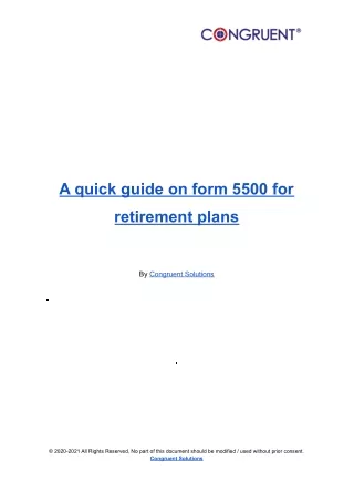 a quick guide on form 5500 for