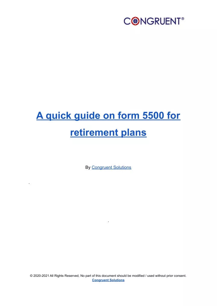 a quick guide on form 5500 for