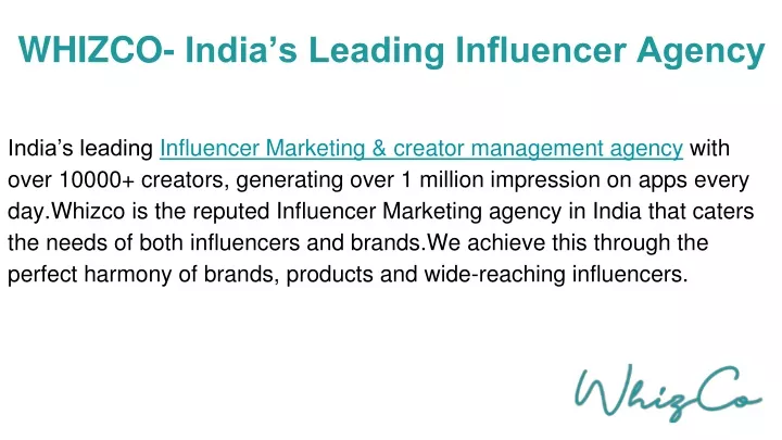 whizco india s leading influencer agency india