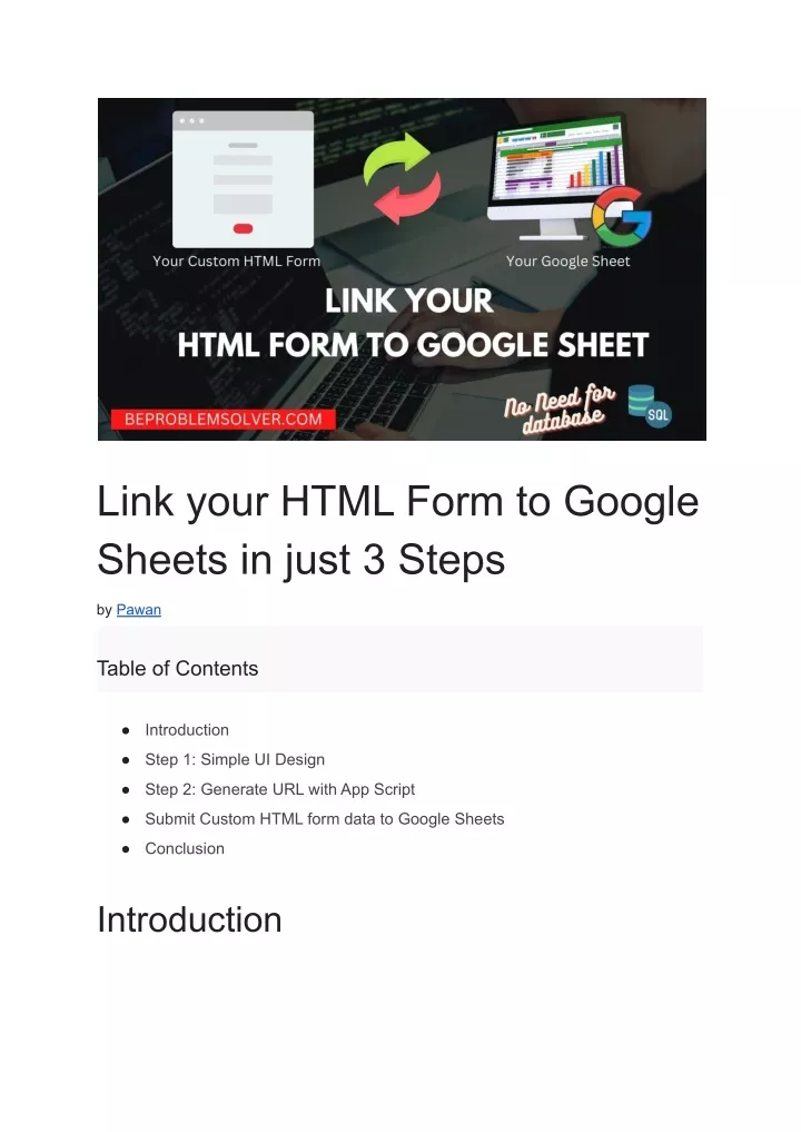 PPT - Link Your HTML Form To Google Sheet In Just 3 Steps PowerPoint ...