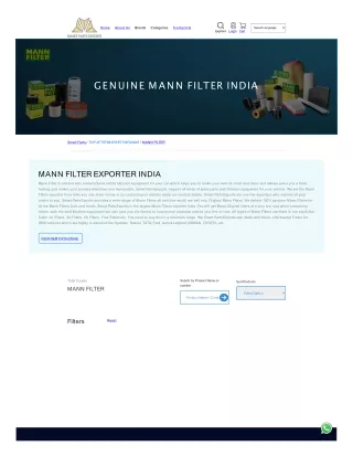 Mann Genuine Filter Exporter from India