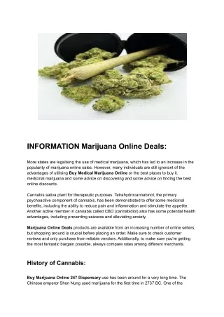 Marijuana Online Deals Information _ Pharmacy Health Store