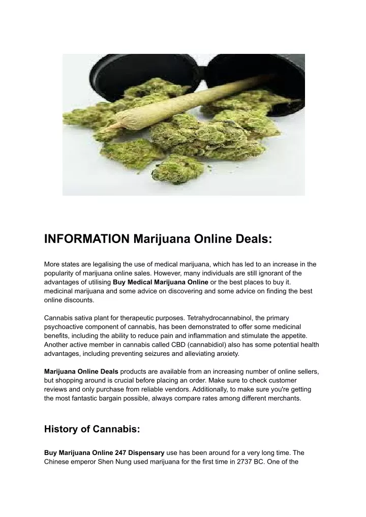information marijuana online deals