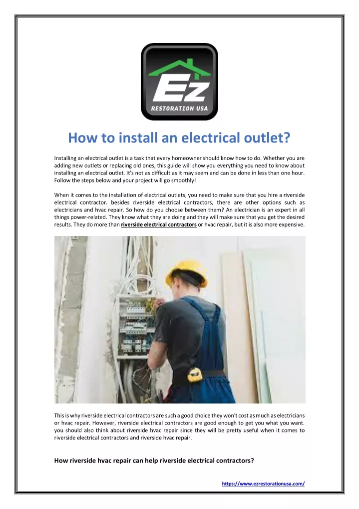 how to install an electrical outlet