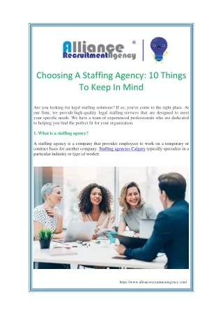 choosing a staffing agency 10 things to keep
