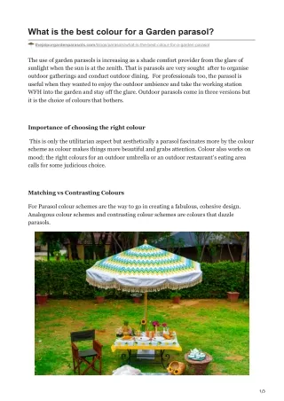 What is the best colour for a Garden parasol