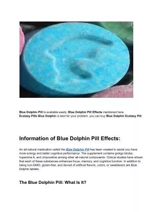 Blue Dolphin Pill Effects and How It Works _ Best Pickmeup Store