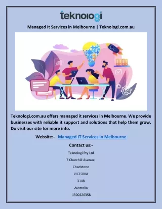 Managed It Services in Melbourne | Teknologi.com.au