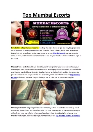 top mumbai escorts
