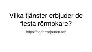vilka tj nster erbjuder de flesta r rmokare