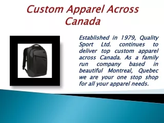 custom apparel across canada