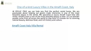 One-of-a-kind Luxury Villas in the Amalfi Coast, Italy  Idyllicitaly.co.uk