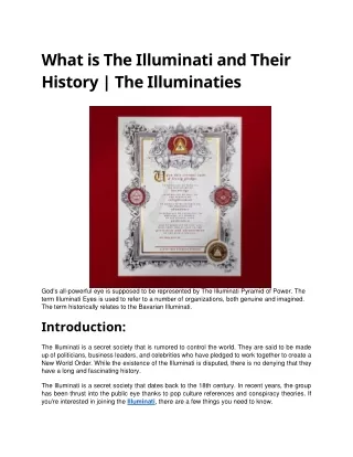 what is the illuminati and their history