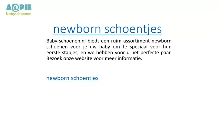 newborn schoentjes