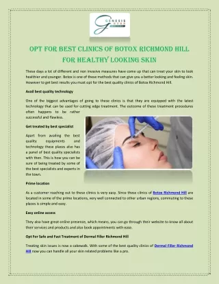 Opt for Best Clinics of Botox Richmond Hill for Healthy Looking Skin