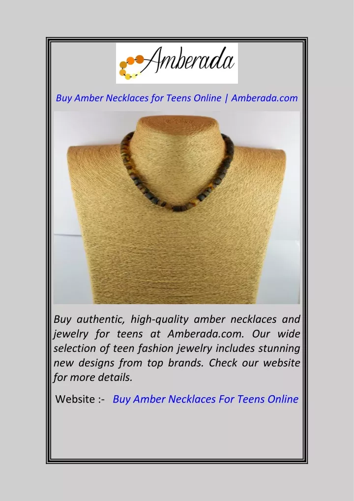 buy amber necklaces for teens online amberada com