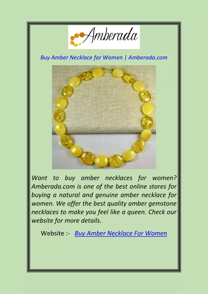 buy amber necklace for women amberada com