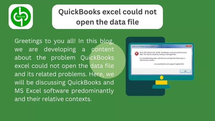 quickbooks excel could not open the data file