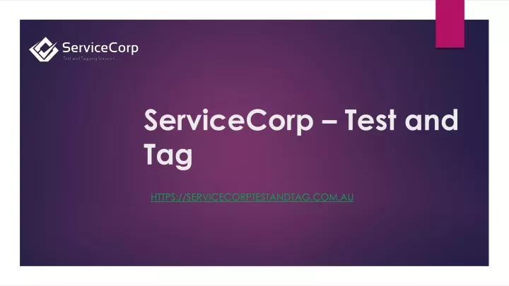 servicecorp test and tag