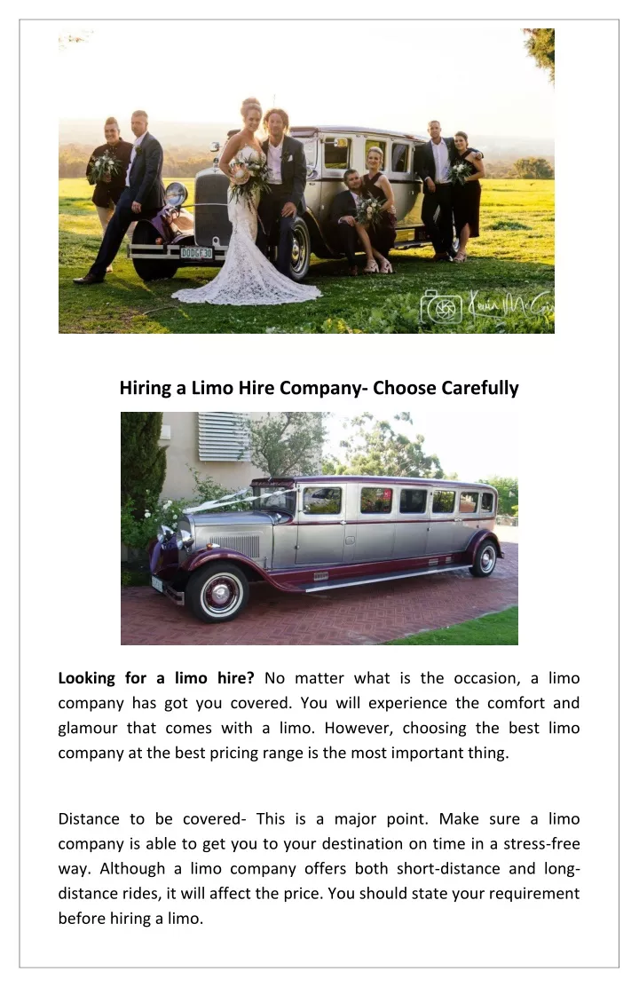 hiring a limo hire company choose carefully