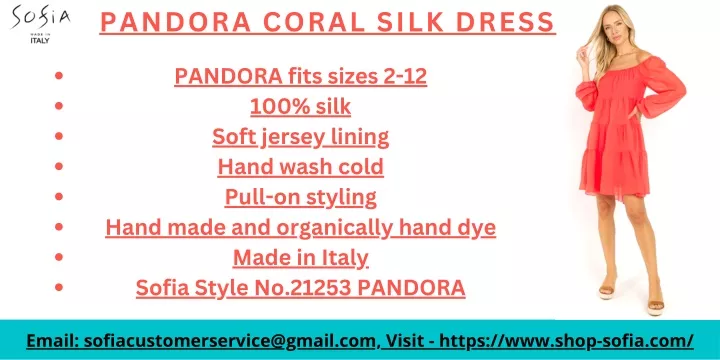 pandora coral silk dress