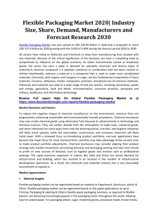 flexible packaging market 2020 industry size