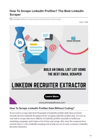 how to scrape linkedin profiles the best linkedin