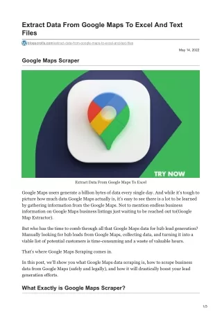 extract data from google maps to excel and text