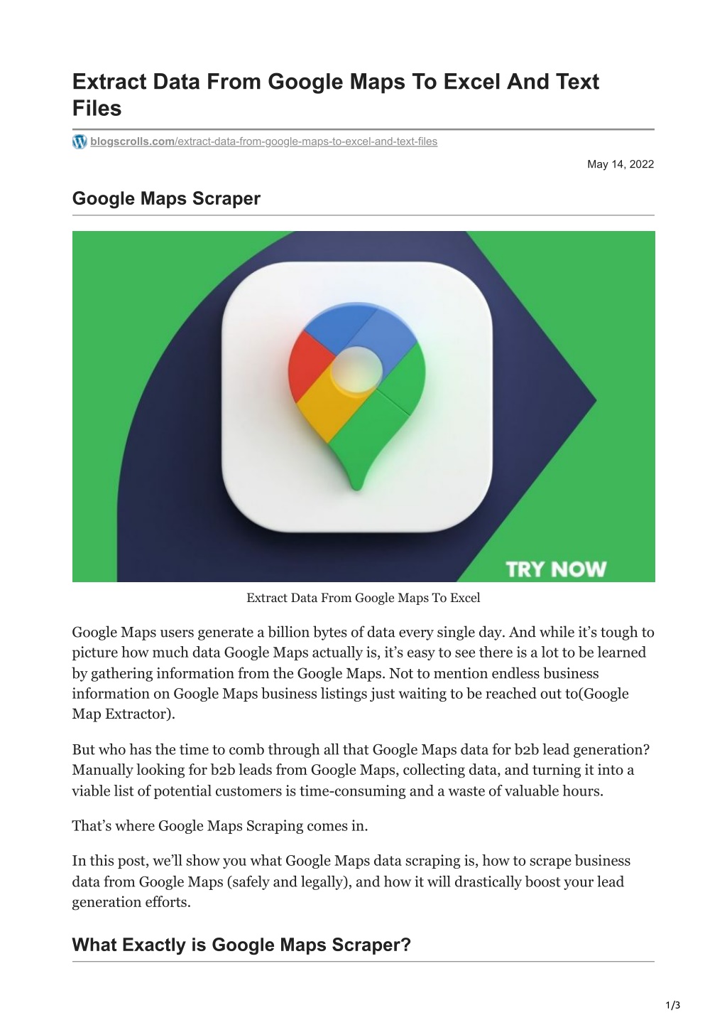 PPT - Extract Data From Google Maps To Excel PowerPoint Presentation ...