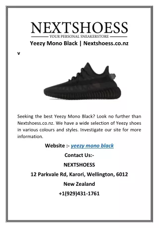 Yeezy Mono Black | Nextshoess.co.nz