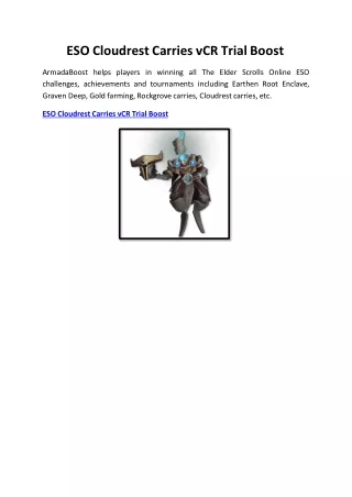 eso cloudrest carries vcr trial boost